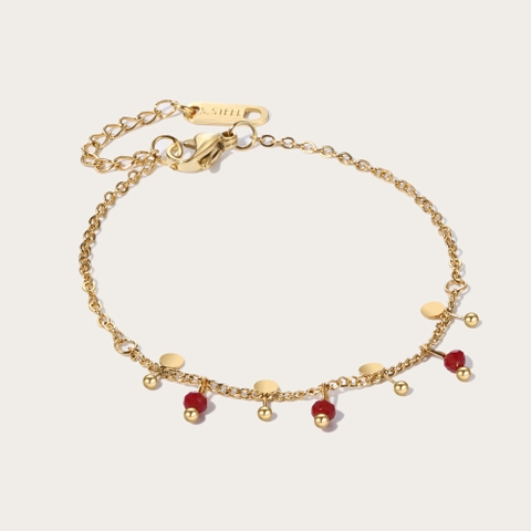 Vòng tay titahn charm đỏ 2600199