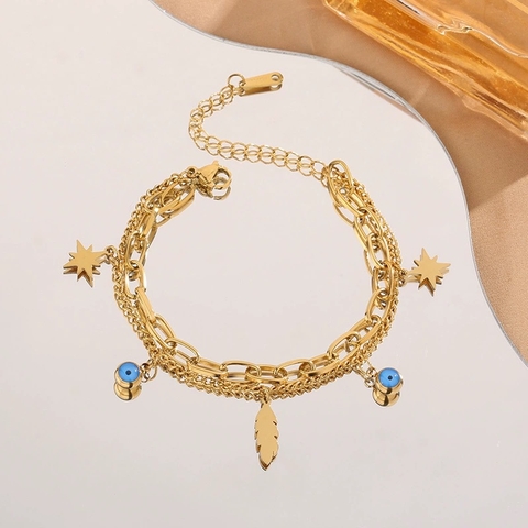 Vòng tay titan mạ vàng charm 2500213