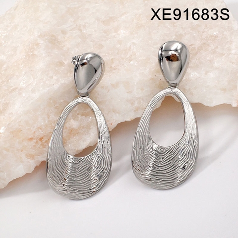 Bông tai titan bạc dài giọt nước 2600270