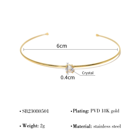Vòng tay titan vàng tròn hạt 2600053