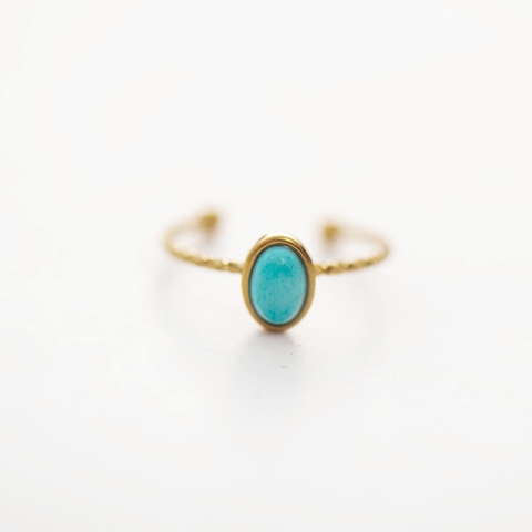 Nhẫn titan đính đá lam ngọc (Turquoise) 2500568
