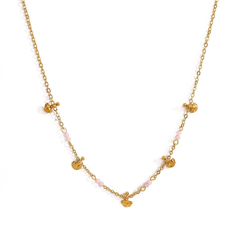 Dây chuyền titan charm hạt hồng 2500871