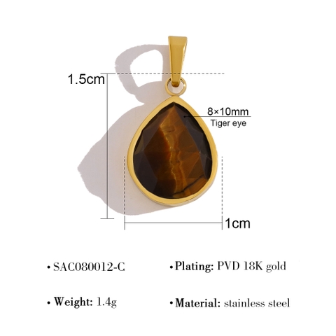 Dây chuyền titan đá mắt hổ (tiger eyes) 2500872