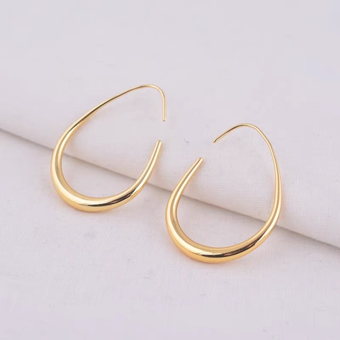 Bông tai titan mạ vàng oval 2500999