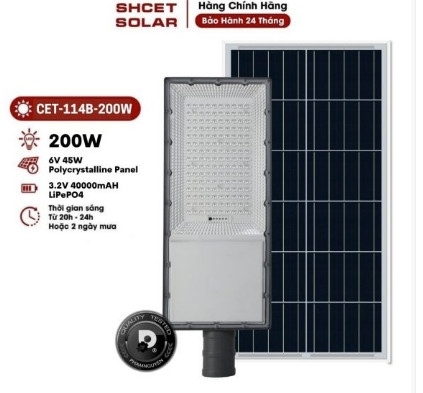 Đèn đường Solar CET-114D-200W (HTH)