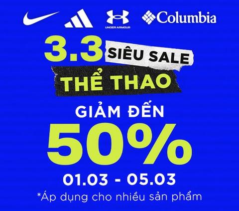 Double Day 3.3: Siêu Sale Thể Thao, Khao Deal Đến 50%