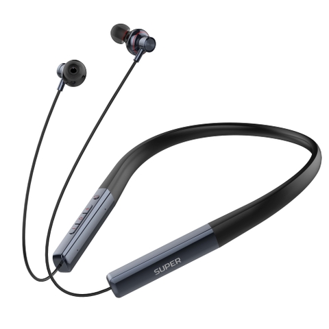 Tai nghe đeo cổ stereo không dây SUPER N01 Wireless, màu Xanh Đen