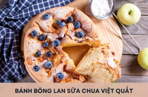 Cách làm bánh bông lan sữa chua việt quất mềm mịn, siêu đơn giản tại nhà