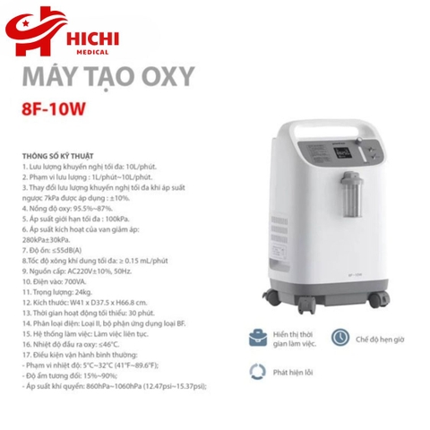 Máy Tạo Oxy Yuwell 8F-10W Công Suất 10 Lít Mẫu Mới