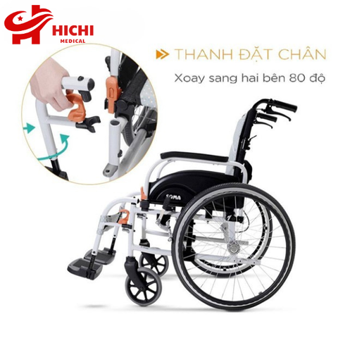 Xe lăn cao cấp Karma Agile tiện lợi dễ sử dụng - Xe lăn đa năng bệ tỳ tay nâng hạ