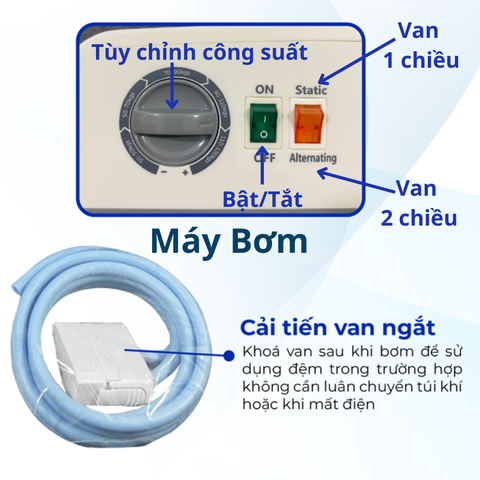 Đệm Hơi Chống Loét OROMI HF608 (Cải Tiến Van Ngắt)