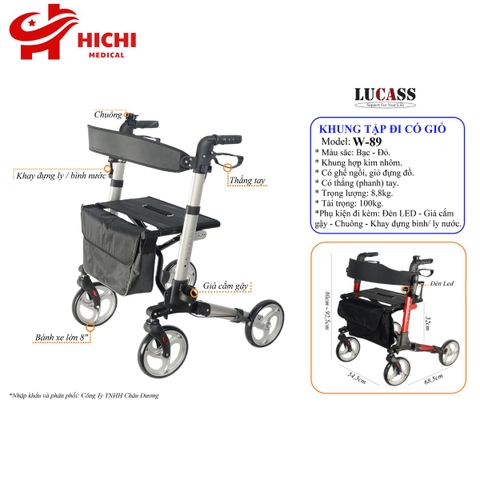 Khung Tập Đi Lucass W89  Xe Đẩy Cao Cấp Dành Cho Người Già