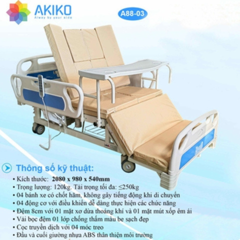 Giường Bệnh Nhân Chạy Điện Đa Chức Năng Akiko A88-03