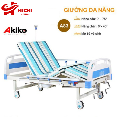Giường Bệnh Nhân AKIKO A83 - Giường Y Tế 3 Tay Quay