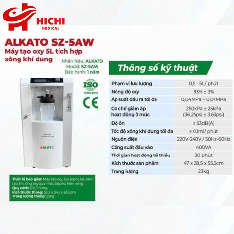 Máy Tạo Oxy Công Nghệ Nhật Bản Alkato 5 Lít kiểu mới 2024