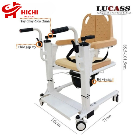 Xe di chuyển bệnh nhân sử dụng tay quay Lucass D-100, Xe nâng hạ và di chuyển bệnh nhân