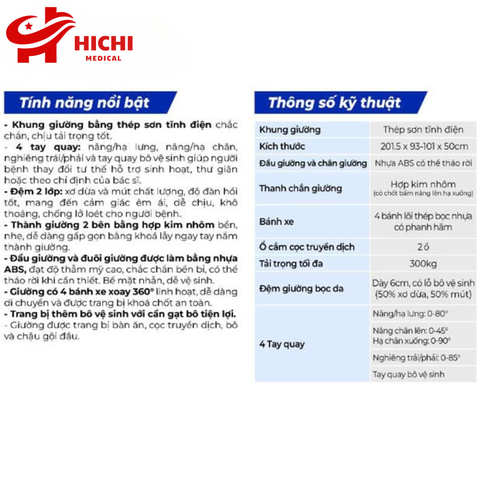 Giường Y Tế 4 Tay Quay Đa Năng - ZL-FH-Z01