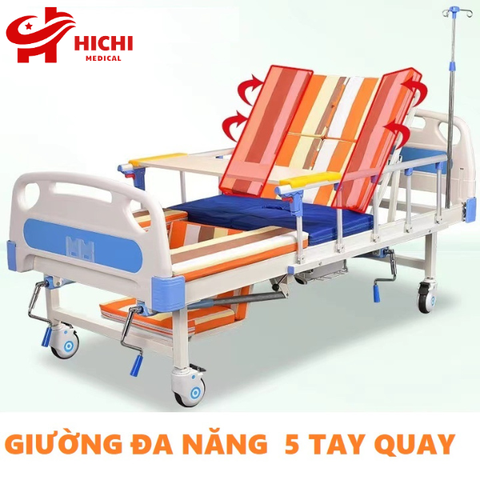 Giường Bệnh Nhân AKIKO A85 - Giường Y Tế 5 Tay Quay