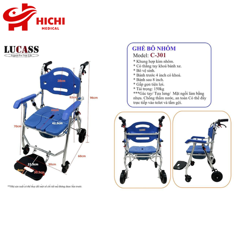 Ghế Bô Vệ Sinh Xe Đi Tắm C-301