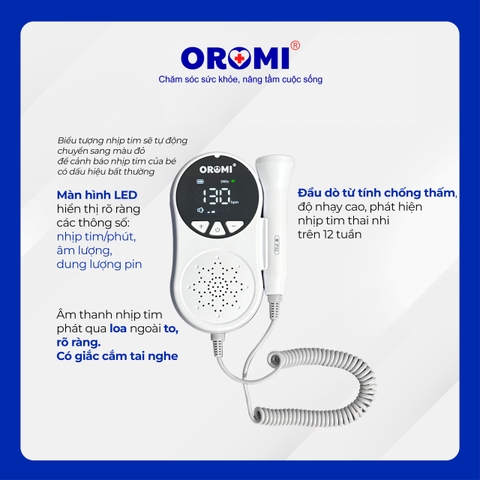 Máy Đo Tim Thai Cầm Tay | Màn Hình LED- 10A