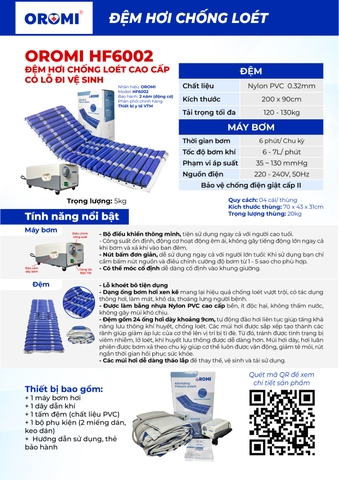 Đệm Hơi Chống Loét OROMI HF6002 (Khoét Bô VS)