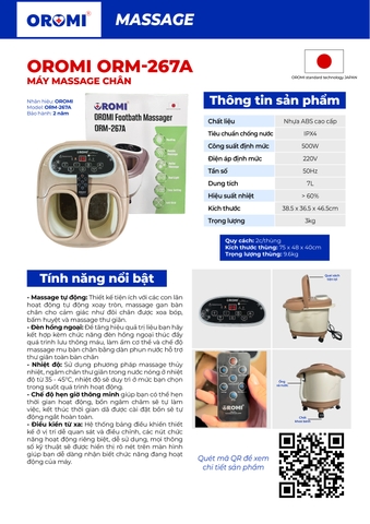 Bồn Ngâm Chân Massage ORM-267A