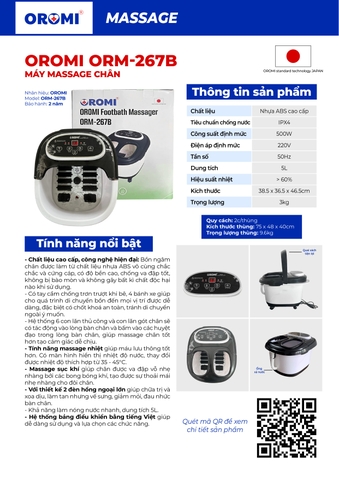 Bồn Ngâm Massage Chân ORM-267B