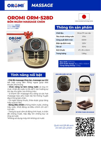 Bồn Ngâm Massage Chân OROMI -528D