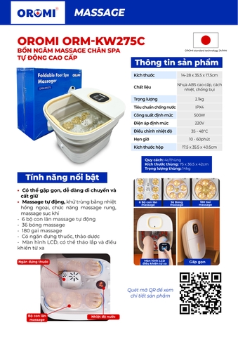 Bồn Ngâm Massage Chân Gấp Gọn ORM-KW275C