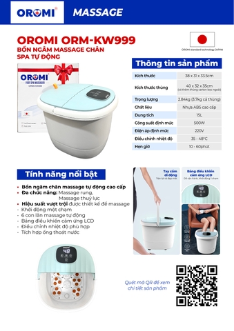 Bồn Ngâm Massage Chân ORM-KW999