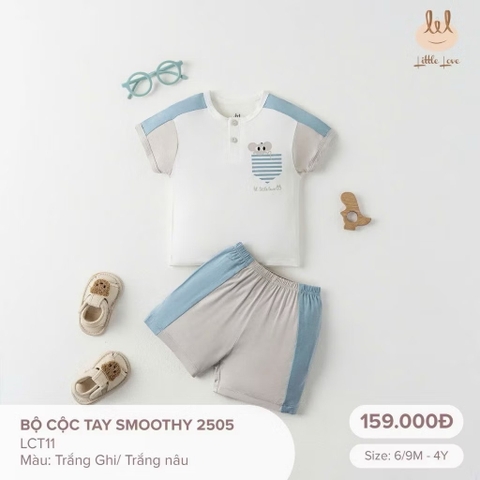 Bộ cộc tay pha xanh Little love ( 6m-4y)