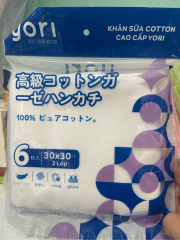 Khăn sữa cotton 3 lớp yori 101