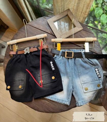 Quần sooc jean mềm bé trai các mẫu (xanh, đen, 90-130)