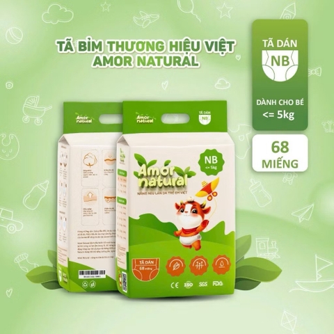 Bỉm Amor natural newbon 68m ( <5kg)