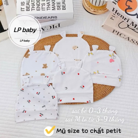 mũ sơ sinh thun lạnh cho bé (set 2 chiếc)
