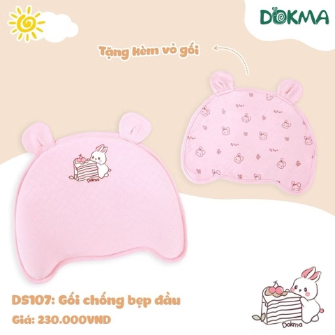 Gối chống bẹp đầu cao su non Dokma (tặng thêm vỏ gối)