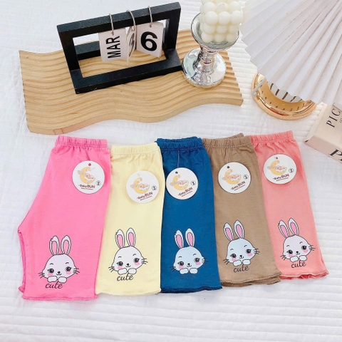 Quần đùi thun lạnh Babybun hình thỏ bé gái