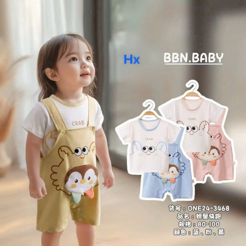 Set áo+ quần yếm xanh, hồng, vàng ( 80.90,100)