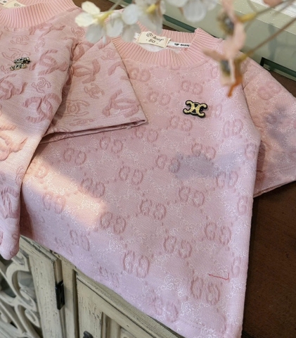 Áo gucci hồng bé gái kèm tag (80-120)