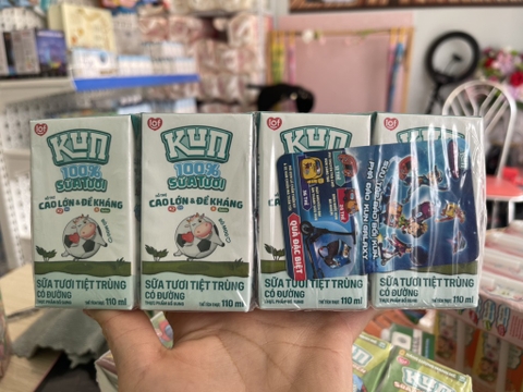 sữa kun 100% sữa tươi có đường 110ml- hộp
