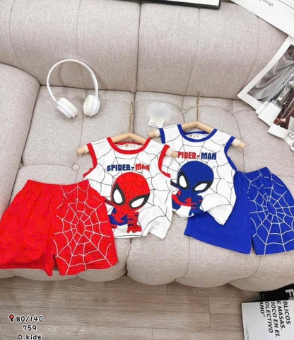 Bộ spider -man xanh xát nách (80-120)