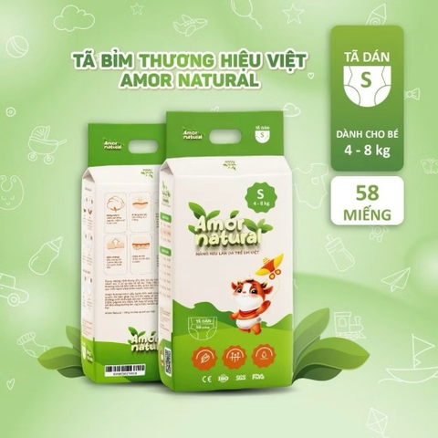 Bỉm Amor natural S dán 48m (4-8kg)