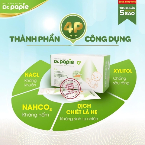 Gạc rơ lưỡi Dr.papie 0+ ( hộp 30c)