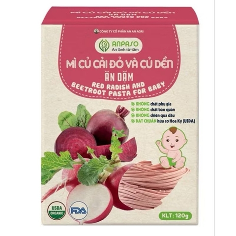 Mỳ ăn dặm củ cải đỏ và củ dền Apaso 120g