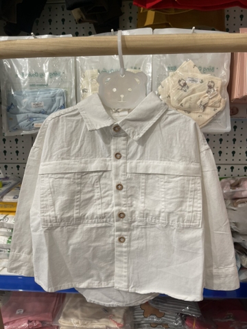 Áo sơ mi thô trắng (bé trai)