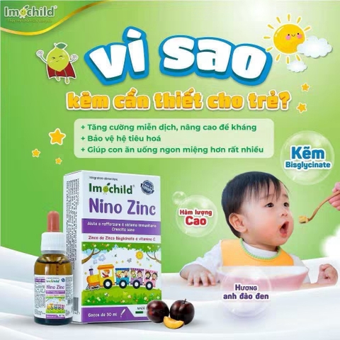 Imochild Nino Zinc ( kẽm) 30ml (nhỏ giọt) - Italia