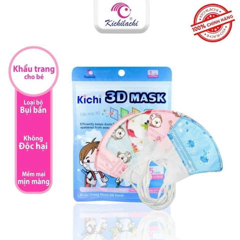 Khẩu trang 3D Kichi (túi 5)