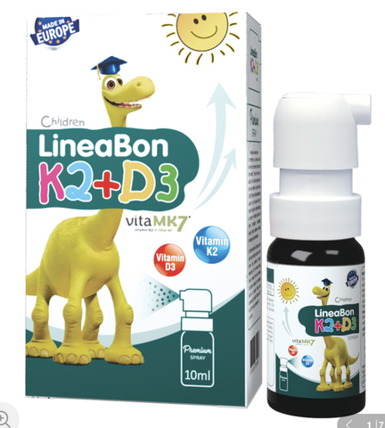 Lọ xịt LineaBon K2+D3 hỗ trợ hấp thu canxi 10 ml (từ 0 tháng)