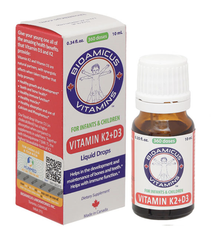 BioAmicus Vitamin K2 + D3 hỗ trợ tốt sức khỏe xương, răng cho bé lọ 10ml