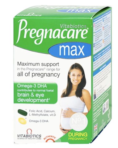 Viên uống Pregnacare Max Omega 3 DHA Vitabiotics cung cấp vitamin và khoáng chất cho phụ nữ mang thai